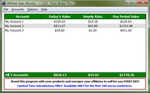 Affiliate Sales Monitor Screenshot