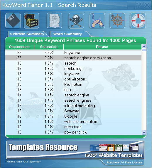 Screenshot of Keyword Fisher 2.0.0